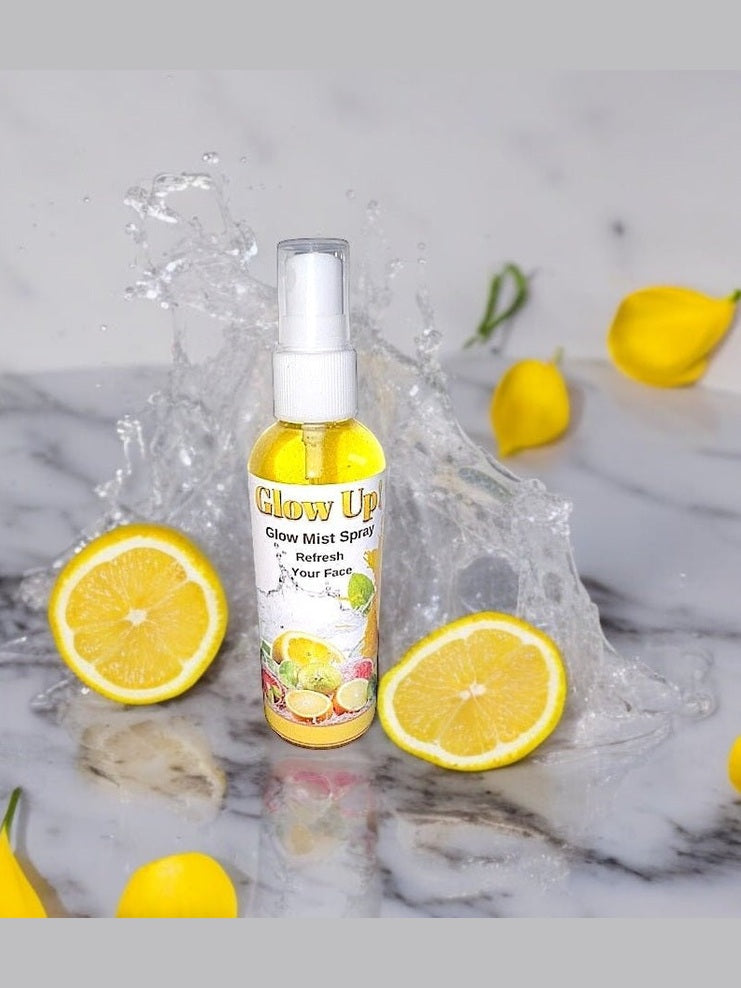SLB Market Glow Up Brightening Mist Spray with Lemon Slices for Refreshing Face Hydration