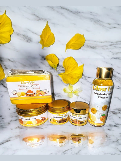 Glow Up Brightening Skincare Set with Cleanser and Creams for Radiant Skin