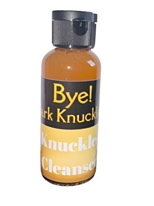 Bye! Dark Knuckles Cleansing Solution in a clear bottle for brighter skin tone